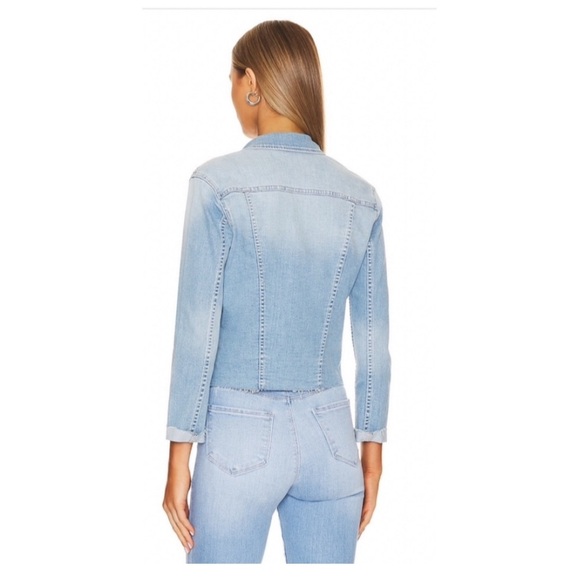 L’Agence Janelle Slim Raw Edge Denim Jacket. - Picture 4 of 11